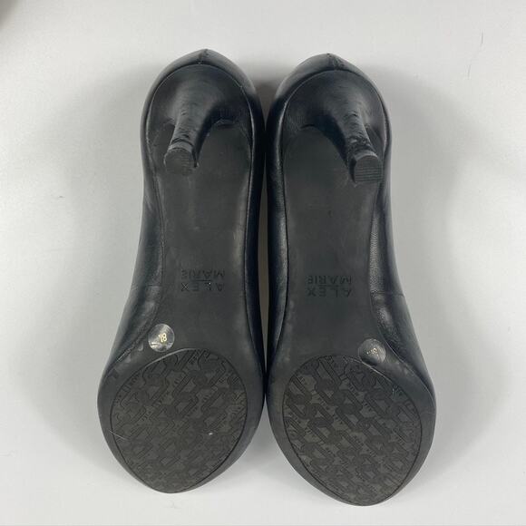 Women's Alex Marie Round Toe Leather Pumps Professional Heels Black Size 8 M - Picture 7 of 9